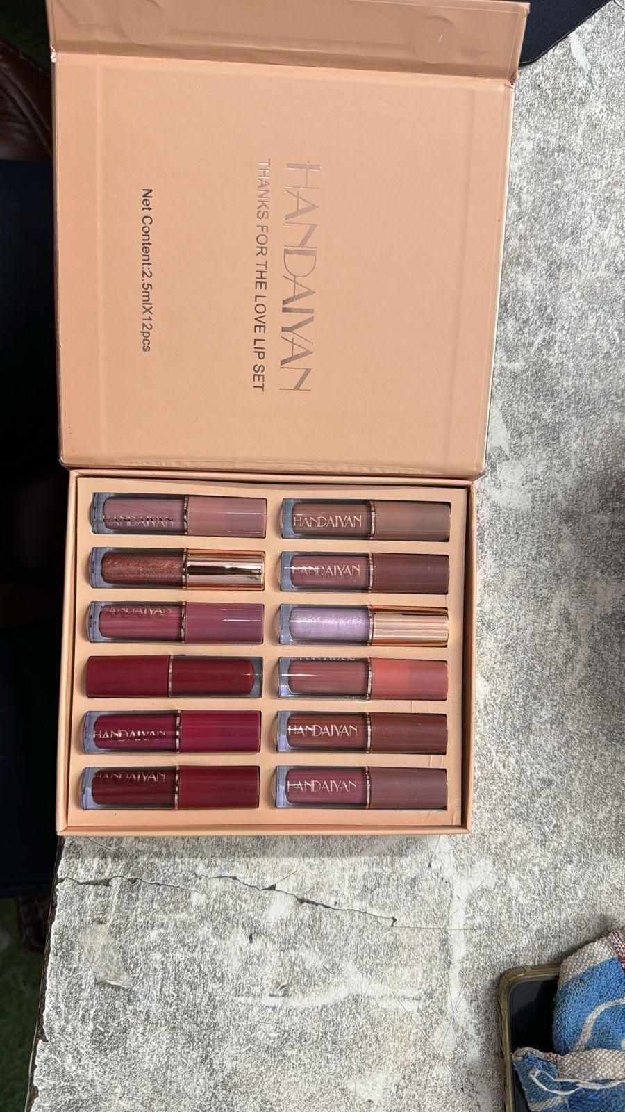 HANDAIYAN 12 Colors Liquid Lipstick Gift Set – Matte & Shimmer Shades, Long-Lasting & Non-Drying Formula